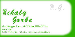 mihaly gorbe business card